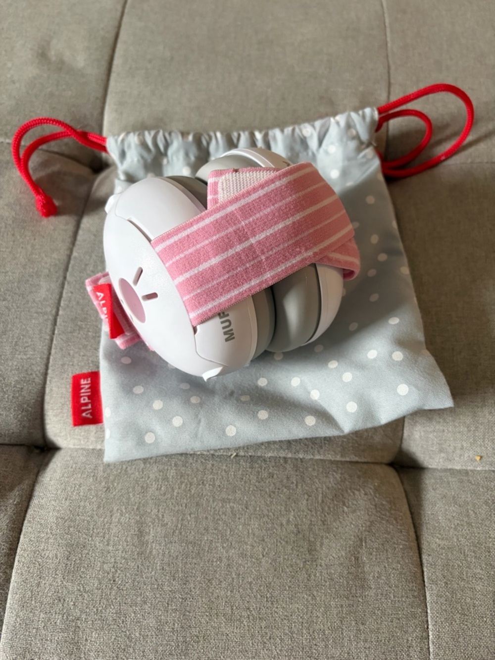 Alpine Muffy Baby Pink and White Kids Hearing Protectors